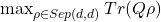 \max_{\rho\in Sep(d,d)}Tr(Q\rho)